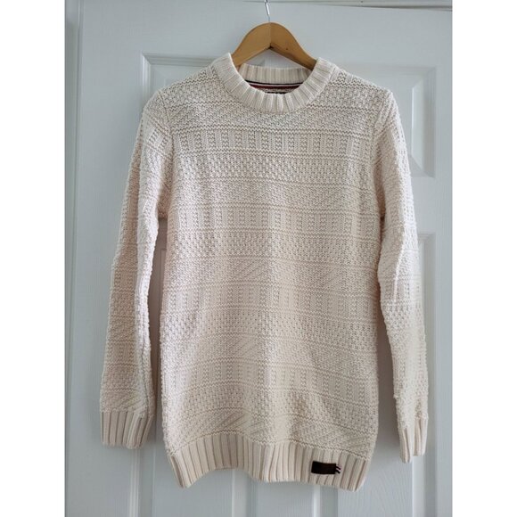 Superdry Premium Mens Cable Knit Sweater size Medium Jumper Coastal Preppy - Picture 1 of 11
